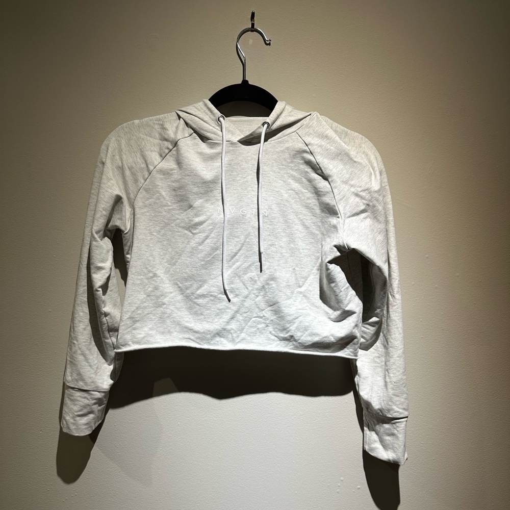 NVGTN Heather Raw Cut Hoodie Cropped